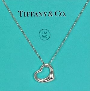 Tiffany & Co. Necklace Elsa Peretti Large Open Heart Pendant 27mm on a 16" Chain